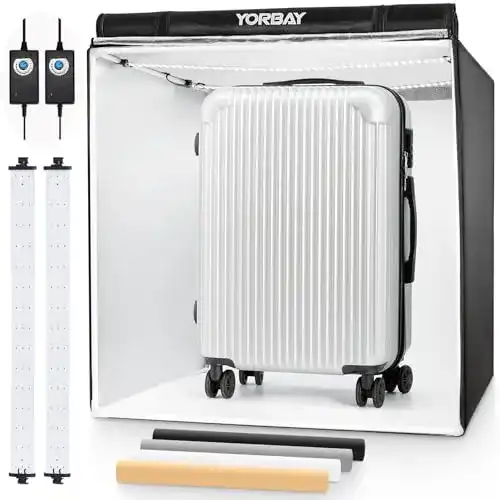 Yorbay Fotostudio Set 80 x 80 x 80 cm mit CRI 95+ LED-Lichtbox