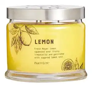 Partylite Lemon Kerzenglas mit 3 Dochten und Zitronenduft