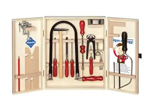 Laubsäge-Set Pebaro 401S mit Öko-Laubsägeschrank und 24 Teilen