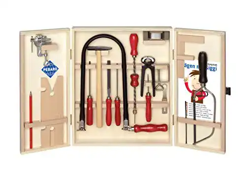 Laubsäge-Set Pebaro 401S mit Öko-Laubsägeschrank und 24 Teilen