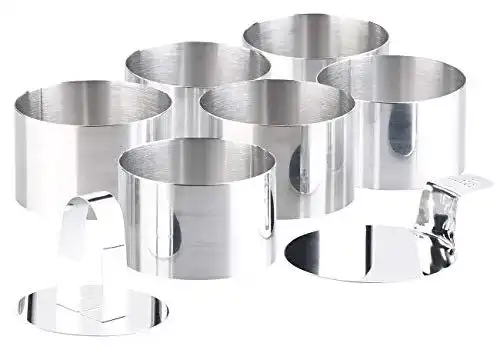 Dessertringe Rosenstein & Söhne: 6 Dessert-Speiseringe 8 cm mit Heber und Stampfer