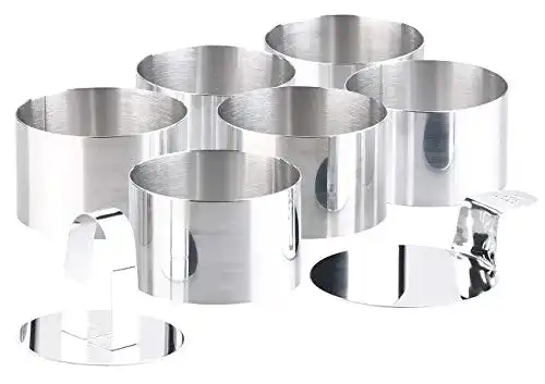 Dessertringe Rosenstein & Söhne: 6 Dessert-Speiseringe 8 cm mit Heber und Stampfer