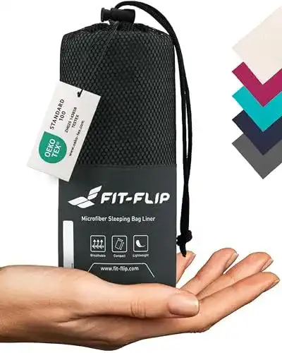 Hüttenschlafsack Fit-Flip ultraleicht aus Mikrofaser für Reisen