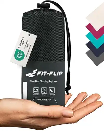Hüttenschlafsack Fit-Flip ultraleicht aus Mikrofaser für Reisen