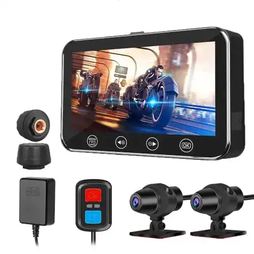 Dashcam für Motorräder VSYSTO mit 1080P Doppellinse und WiFi