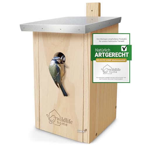 Nistkasten für Meisen Wildlife Home mit Metalldach aus Holz