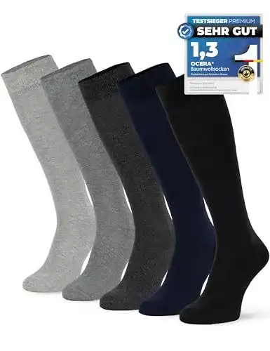 Kniestrümpfe OCERA 5 Paar für Damen und Herren in Grau-Mix 39/42