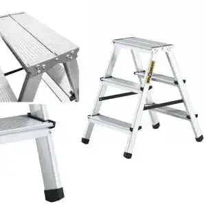 Aluminium Trittleiter mit 3 Stufen von Drabest