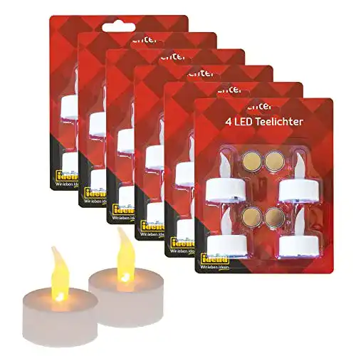 Idena LED-Teelichter Set 24 Stück Warmweiß mit Flackereffekt