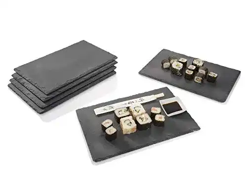 Servierplatte Sänger, 6-teiliges Schieferplatten Set für Snacks und Vorspeisen