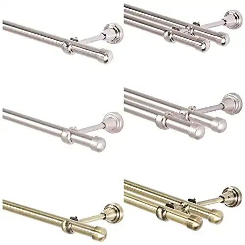 MDEKOR Gardinenstange Gold 19mm einläufig mit Zubehör