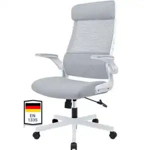 Bürostuhl Weiß von Melokea – Ergonomischer Schreibtischstuhl mit Kopfstütze
