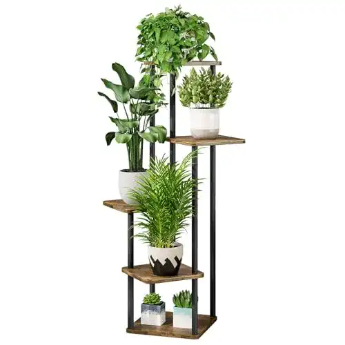 Blumenständer VASZOLA 5-Tier aus Holz für Innen- und Außenbereich