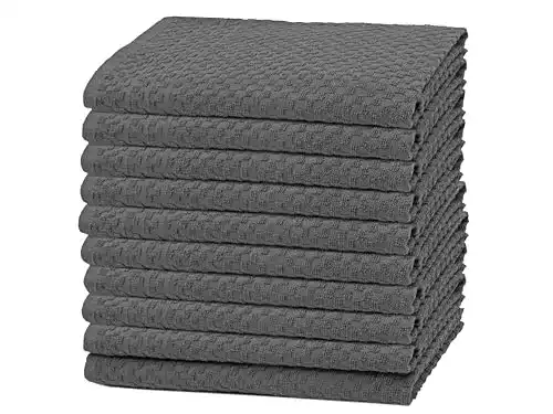 Grubentuch ZOLLNER 10er Set Geschirrtücher 45×60 cm grau