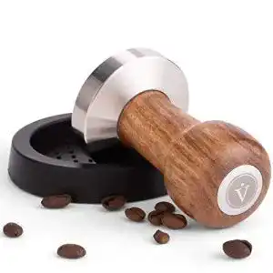 Tamper 51 mm von Vienesso Espresso Tamper mit Holzgriff und Tamping-Matte