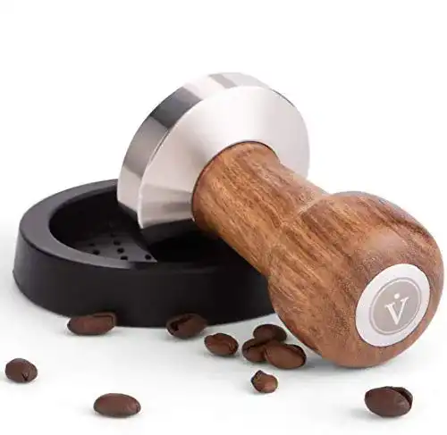 Tamper 51 mm von Vienesso Espresso Tamper mit Holzgriff und Tamping-Matte