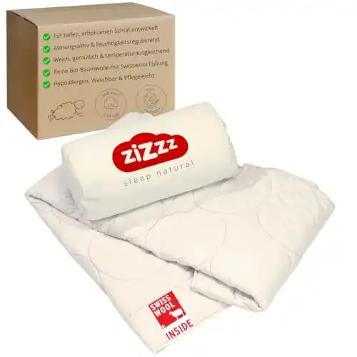Schafschurwolle Bettdecke von zizzz – Atmungsaktive Ganzjahresdecke