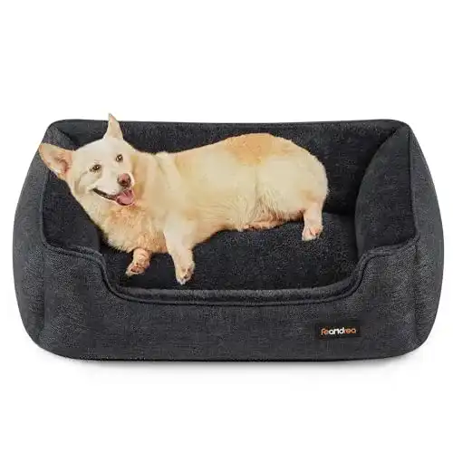 Hundebett Feandrea in Leinenoptik für mittelgroße Hunde