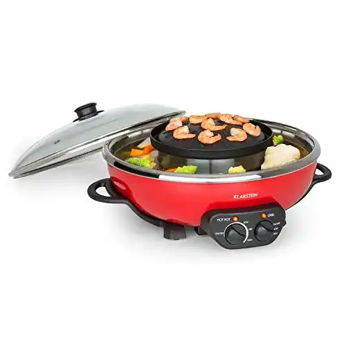 Klarstein Szechuan Hot Pot und Grillplatte mit 5 Litern Volumen