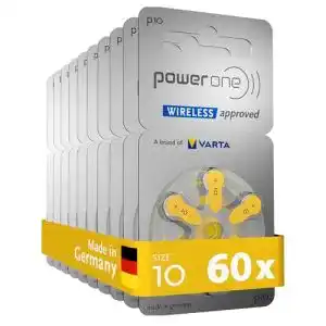 Varta Power One Hörgerätebatterien Typ 10 – 60 Stück Vorratspack