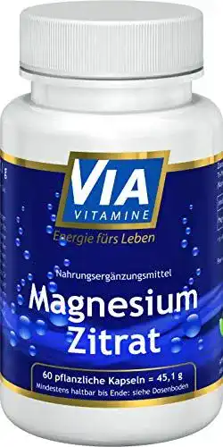 Magnesiumcitrat-Kapseln von Via Vitamine im Vergleich
