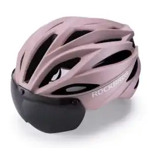 Rockbros Fahrradhelm für Erwachsene mit Visier und Magnetbrille