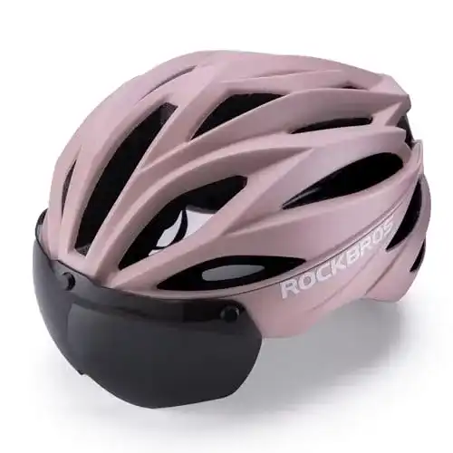 Rockbros Fahrradhelm für Erwachsene mit Visier und Magnetbrille