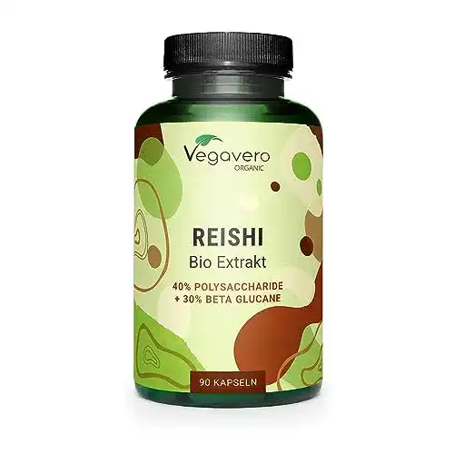 Vegavero Bio Reishi Kapseln mit 600 mg Extrakt (15:1)