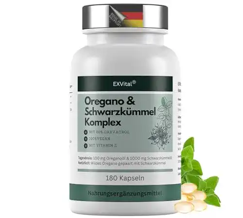 Oregano Öl Kapseln Exvital Oregano & Schwarzkümmelöl Komplex 180 Stück