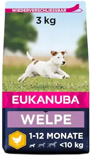 Eukanuba Welpenfutter mit frischem Huhn für kleine Rassen