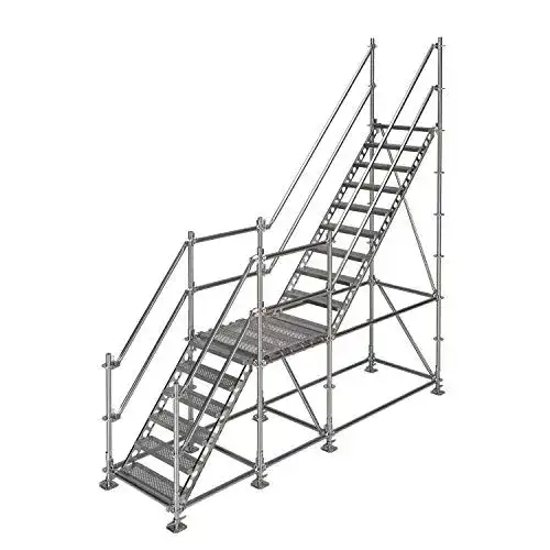 Bautreppe Scafom-Rux feuerverzinkte Außentreppe mit 15 Stufen
