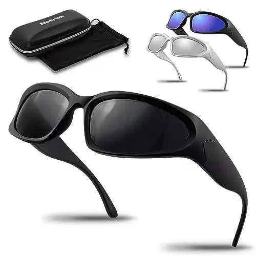 Netrox Sonnenbrille für Herren – Sportbrille mit Etui und Mikrofaserbeutel