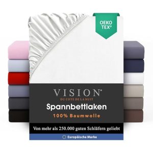 Spannbettlaken 160×200 cm aus 100% Baumwolle – Weiß