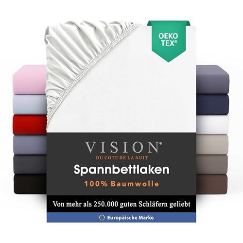 Spannbettlaken 160×200 cm aus 100% Baumwolle – Weiß