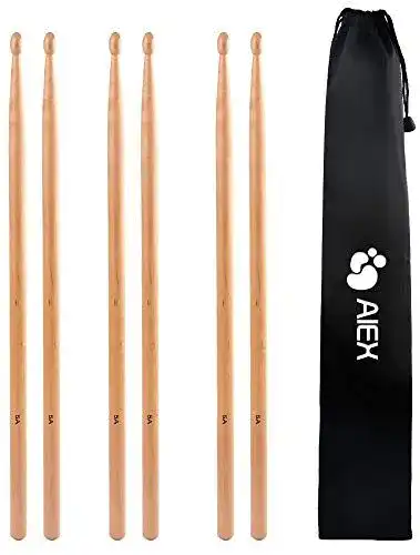 Drumsticks AIEX 5A aus Ahornholz – 3 Paare