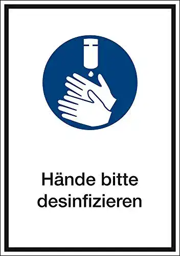 Aufkleber Hände desinfizieren Kombischild von Marahrens