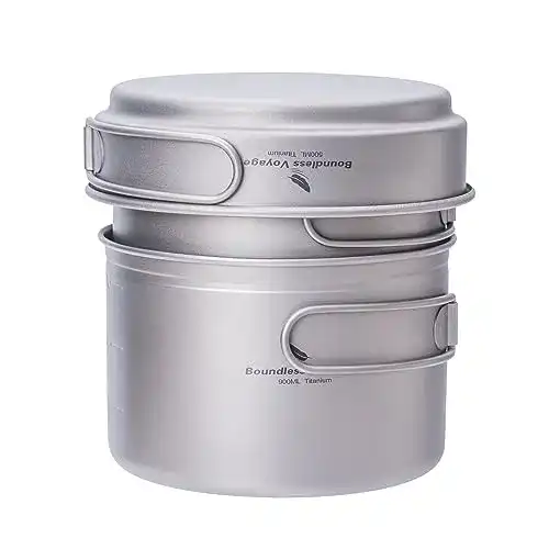 Camping Topf iBasingo Titan Topf Pfannen Set mit Klappgriff