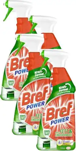 Fettlöser Bref Power gegen Fett und Eingebranntes (4er Pack 4 x 750 ml)
