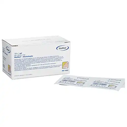 Alkoholtupfer Maimed 3 x 3 cm, 100 Stück, weiß