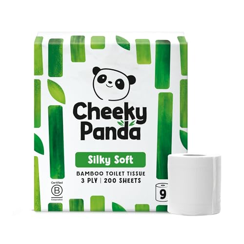 Toilettenpapier The Cheeky Panda Bambus 3-lagig, 9 Rollen