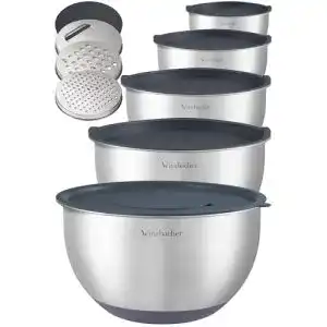 Salatschüssel Winzbacher Edelstahl mit Deckel, 5-teiliges Set 1l