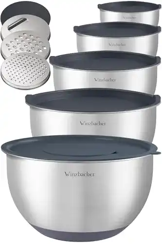 Salatschüssel Winzbacher Edelstahl mit Deckel, 5-teiliges Set 1l