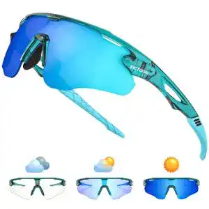 Victgoal Fahrradbrille selbsttönend für Herren und Damen mit UV400 Schutz