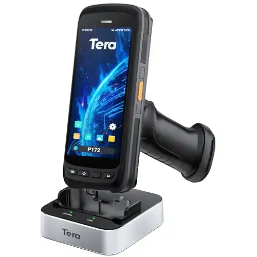 Tera Pro Android Barcode Scanner PDA mit Ladestation und Pistolengriff