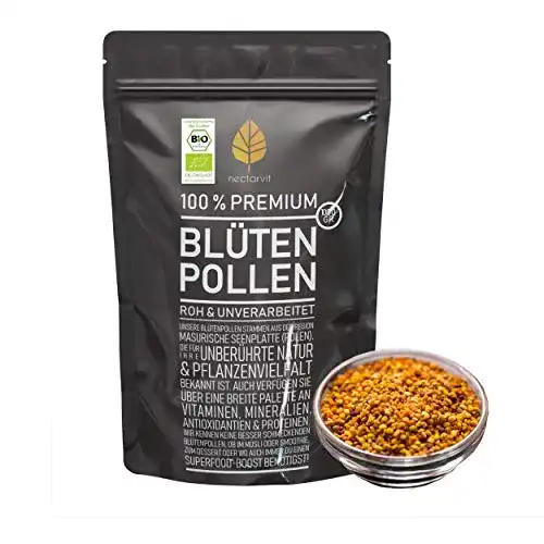 Blütenpollen von nectarvit in Bio-Qualität, roh und unverarbeitet, 1000 g