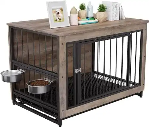 Hundekäfig Liferun aus Holz, 93 x 64 x 58 cm für Hunde bis 40 kg