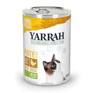 Bio Katzenfutter Yarrah Pate mit Huhn 400 g im 12er Pack