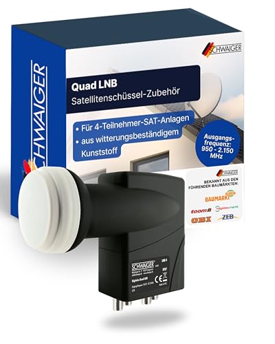 Schwaiger Quad LNB digital für 4 Teilnehmer mit Wetterbeständigkeit