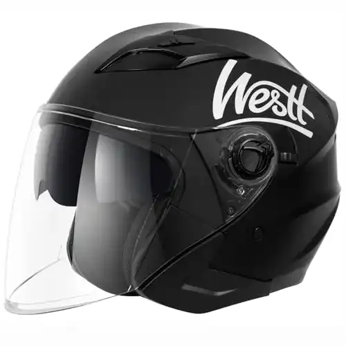 Jethelm Westt mit Visier und Sonnenblende für Motorrad und Roller