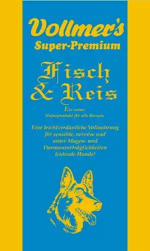 Vollmers Hundefutter Fisch und Reis 15 kg für Hunde